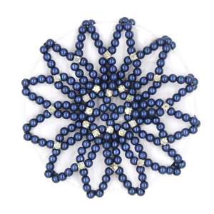 Perle <span class=keywords><strong>Chignon</strong></span> Couverture Élastique Crochet Maille Net avec Strass Accents Danse/Sport/Travail Cheveux Titulaire - Product Image 2