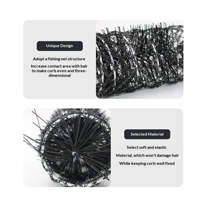 Bigoudi sans fil noir en forme de <span class=keywords><strong>filet</strong></span> de pêche avec affichage LED de la température pour le coiffage et les franges, en plastique - Product Image 1