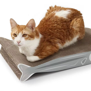 Rascador para Gatos Moderno en Forma de Lubina, de Cartón Corrugado de Doble Cara, Ecológico y Duradero, para Gatos Pequeños, para Afilar Garras y Descansar - Product Image 1