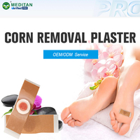Meditan Patch Adhésif Anti-Callosités à l'Acide Salicylique et aux Herbes, Film Plastique, pour Pieds, Mains et Verrues Plantaires, Soulagement de la Douleur