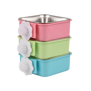 Acier inoxydable coloré sécurité suspendu <span class=keywords><strong>anti</strong></span>-<span class=keywords><strong>renversement</strong></span> <span class=keywords><strong>bol</strong></span> pour animaux de compagnie <span class=keywords><strong>bol</strong></span> d'alimentation fournitures pour animaux de compagnie pour chiens et chats - Product Image 1