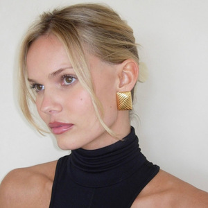 Pendientes Geométricos de Acero Inoxidable, Dorados y Plateados, con Rayas Diagonales, Forma Cuadrada, Joyería de Moda para Fiestas - Product Image 4