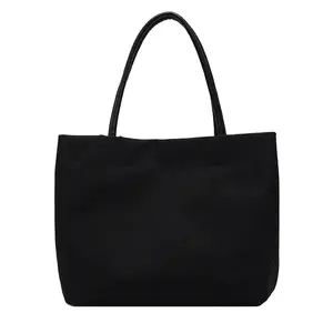 2021 çin tedarikçisi ucuz toptan dayanıklı pu deri kolu bez alışveriş çantası moda tasarım tuval bayan çanta