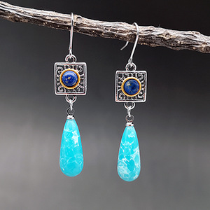 Orecchini a Goccia Bicolore per Donne, Stile Vintage Bohémien, Accessori per Orecchie da Indossare Quotidianamente - Product Image 5