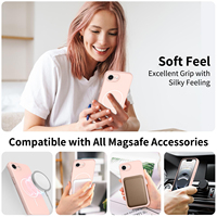 Coque iPhone 17e Rose Clair Doux au Toucher Effet Peau Couleur Unie avec Trou Magnétique Précis Anti-Chute