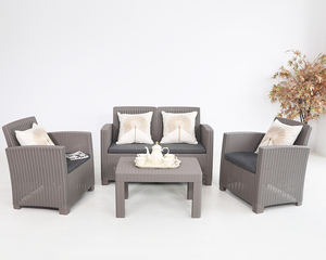 SUKK गर्म बिक्री आउटडोर फर्नीचर तालिका के साथ बालकनी रतन प्लास्टिक सोफा सेट - Product Image 1