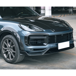 Modification de voiture 2018-2023, pare-chocs avant, calandre en fibre de carbone, cadre des feux de jour pour Cayenne Turbo - Product Image 4