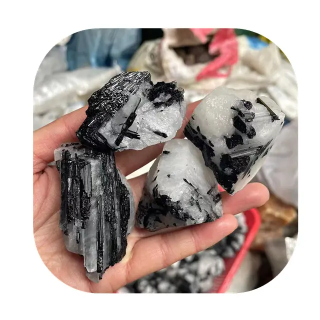 New arrivals Fengshui trang trí nội thất tinh thần sản phẩm thô đá quý màu đen tự nhiên Tourmaline đá thô cho món quà