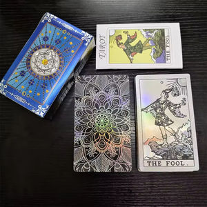 YY Gold Foil Tarot Deck Venta al por mayor Juego de mesa de alta calidad Tarjetas de oráculo de plástico personalizadas con caja abatible magnética - Product Image 6