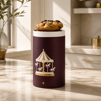 Boîte ronde en carton prune foncé de luxe avec logo personnalisé pour l'emballage de biscuits haut de gamme, tube cadeau de qualité alimentaire avec impression haute définition