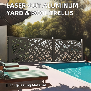 Pannello Decorativo in Metallo Tagliato al <span class=keywords><strong>Laser</strong></span> su Misura, Recinzione in Alluminio per Esterni, Schermo Privacy per Cortile, <span class=keywords><strong>Ringhiera</strong></span> per Patio e Balcone - Product Image 4