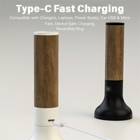 Lampe torche vintage en alliage d'aluminium à grain de bois LED, portable, puissante, lumineuse, étanche, pour le camping et les aventures
