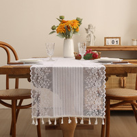 Nappe de mariage carrée blanche en dentelle tissée à motif floral, style moderne, écologique, réutilisable, durable, anti-poussière
