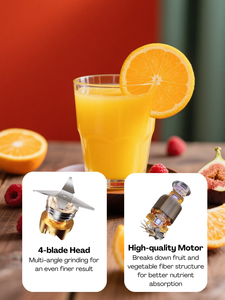 Liquidificador Elétrico Doméstico de Alta Velocidade 450W com 4 Velocidades, Lâminas de Aço Inoxidável, Acessórios Completos de Plástico para Sucos e Moagem - Product Image 4