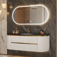 Meuble de salle de bain de luxe à prix abordable, ensemble de meubles-lavabos avec lavabos intégrés, designs modernes pour salle de bain