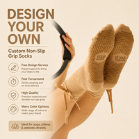 Fabricant de chaussettes de sport en bambou personnalisées avec logo OEM, anti-bactériennes, antidérapantes, pour Pilates et Barre