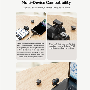 Microfono Lavalier Wireless per 3.5MM/<span class=keywords><strong>Android</strong></span> con Cancellazione del Rumore AI, Clip-On con Custodia di Ricarica, Doppio Microfono Magnetico per Telefono - Product Image 5