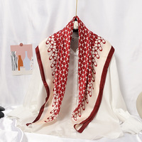 Tùy Chỉnh Thiết Kế Sang Trọng Dân Tộc Head Stylish Satin Khăn Choàng Voan Thương Hiệu Vuông Bandana In Kỹ Thuật Số Muslim Khăn Trùm Đầu Cho Phụ Nữ