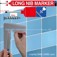 Marqueur pour trous profonds 30 mm pour le travail du bois et la rénovation ; Encre noire permanente multi-usage avec une pointe longue
