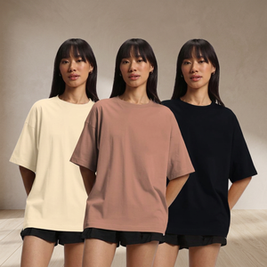 Camiseta de Cuello Redondo para Mujer, Talla Grande, Color Sólido, 100% Algodón, Corte Holgado, Transpirable, Manga Corta, para Todas las Temporadas - Product Image 3
