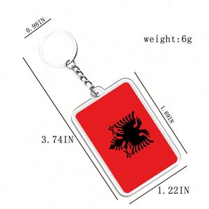 Wholesale Custom Albania Commemorative Keychain Acrylic Material Double-Sided Printing Exquisite Workmanship - Product Image 2