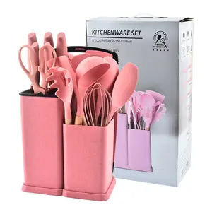 Conjunto de utensílios de cozinha baratos de alta qualidade, 19 peças, utensílio de silicone, ferramentas para cozinhar, casa ou assadeira, personalizado