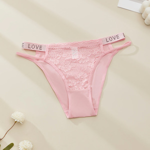 กางเกงชั้นในลูกไม้สำหรับผู้หญิง เอวกลาง ทรงเว้า แต่งลายดอกไม้ประดับเพชร เซ็กซี่ นุ่ม สบาย - Product Image 3