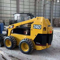 Chargeuse compacte sur pneus Caterpillar CAT 246D d'occasion, modèle 2024, fabriquée au Japon, boîte de vitesses et pompe testées et inspectées