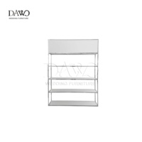 Expositor de Cuatro Niveles de Acero Inoxidable Pulido con Estructura Metálica Desmontable, Soporte para Pasteles, Flores y Botellas, Ideal para Alquiler en Eventos