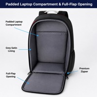 Sac à dos pour ordinateur portable professionnel, avec compartiment pour ordinateur portable 17,3 pouces, fermeture éclair, imperméable, rembourré, multi-poches, unisexe