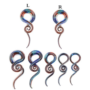 Baru 5-12Mm Kaca Pyrex Twist Spiral Telinga Lancip Tandu Terowongan Plugs Piercing Perhiasan Expander Perhiasan Kaca Telinga Taper Colokan - Product Image 4