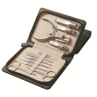 Kit de manucure et pédicure en acier inoxydable de qualité supérieure, étui de rangement en cuir avec fermeture éclair, ensemble d'outils professionnels pour le soin des ongles