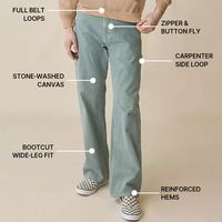 Celana Cargo Pria Vintage Hudao Custom, Bahan Katun Twill, Banyak Kantong, Model Longgar, Streetwear, Celana Kerja