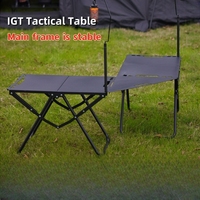 Table pliante carrée moderne Igt en fer, légère et polyvalente, mobilier d'extérieur, table de pique-nique pour le camping, assemblage en une seule étape