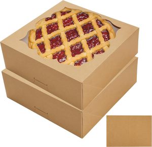Cajas para Tartas Marrones con Ventana, Ideales para Tartas, Galletas, Pastel de <span class=keywords><strong>Queso</strong></span>, Postres Caseros - Product Image 1