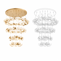 Lustre personnalisé en céramique en forme de feuille de Ginkgo, grand luminaire suspendu artistique pour villa, escalier, hall d'hôtel, atrium