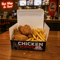 Boîte à emporter personnalisée en carton blanc de qualité alimentaire, résistante à la graisse, pour nuggets de poulet frit et frites