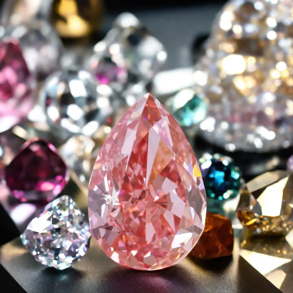 Заводская причудливая розовая груша огранка 1,43 карат CVD Алмазная лаборатория выращенные бриллианты россыпью