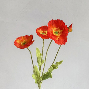 Ramo de amapolas de estilo coreano, flores artificiales de seda, simulación altamente realista para decoración de habitaciones, fondo fotográfico - Product Image 4