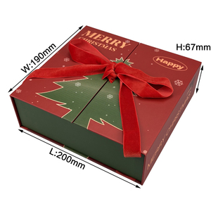 Scatola di Lusso Rigida in Carta Eco-Friendly per Imballaggio con Logo Personalizzato Chiusura Magnetica a Doppia Anta e Nastro per Regalo di Natale - Product Image 2
