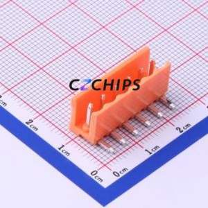 HT396R-3.96-6P Plug-in Terminal Block Bent Lead Through Hole,P=3.96mm Connector Board-to-Board / Socket Open 1x6P 3.96mm Orange - Product Image 2