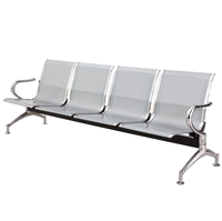 Chaise d'hôtesse de l'air, 3 sièges, chaise couleur argent, station de service, de bus, de métro ou de train