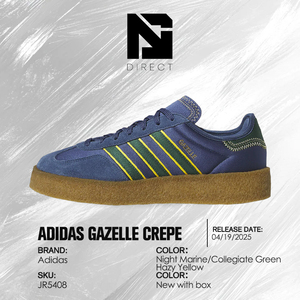 CLOT x Adidas Gazelle 'Crepe Sole Pack - Night Marine' Baskets en toile rayées à lacets, bout rond, style décontracté - Product Image 6