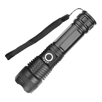 Lampe torche LED XHP50 EDC en gros, zoomable, 18650/26650, mini lampe de camping, haute puissance, rechargeable, lampe de poche