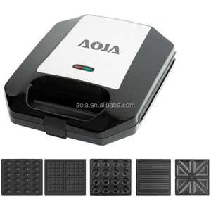 Machine à gaufres automatique 4 tranches avec revêtement antiadhésif fixe, 1400W, pour gaufres, sandwichs et grillades à domicile - Product Image 1