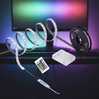 Tira de Luces LED con Batería AA, 5V 5050, Impermeable, RGB, Flexible, USB, Regulable, Luz de Fondo para TV, Luz de Acento, Control Remoto IR