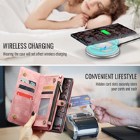 Étui pour téléphone Samsung S26 Ultra avec recharge sans fil, porte-cartes, support, portefeuille, couverture magnétique à rabat en similicuir pour Galaxy S25 Plus S24