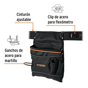 Borsa portautensili Truper in poliestere a 5 compartimenti per organizzazione e portabilità in set di utensili - Product Image 2