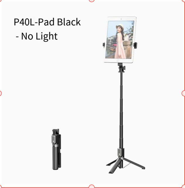 Selfie Stick, Phone Camera, Dual Clip, Live Streaming Stand, All-in-one Tablet Floor Tripod with Frame.