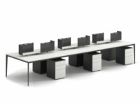 LIWEI Ensemble de bureaux modulaires modernes en panneaux de bois pour 6 personnes, durable, écologique et écoresponsable